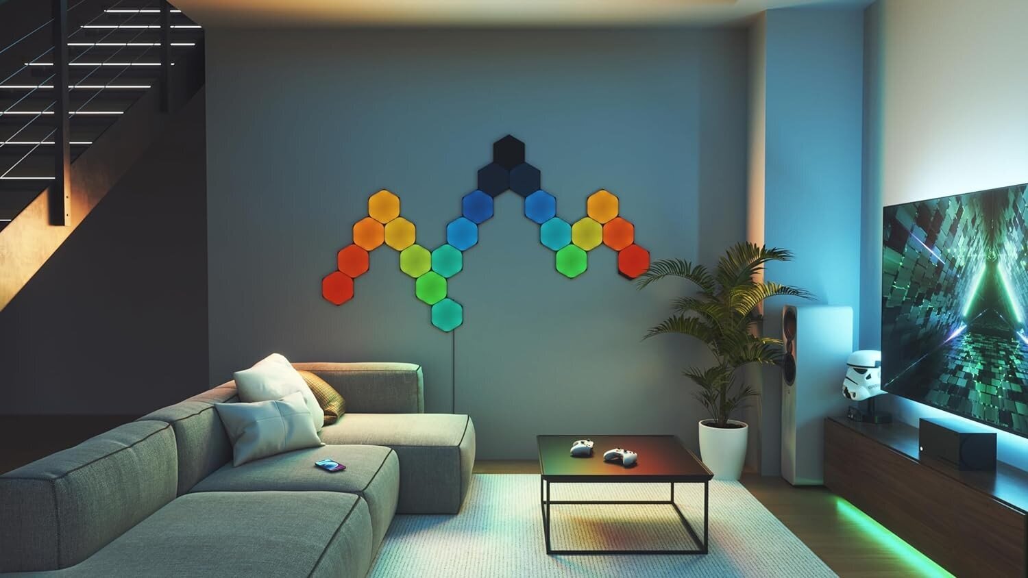 Nanoleaf Shapes Ultra Black Hexagon LED gaismas paneļi cena un informācija | Sienas lampas | 220.lv