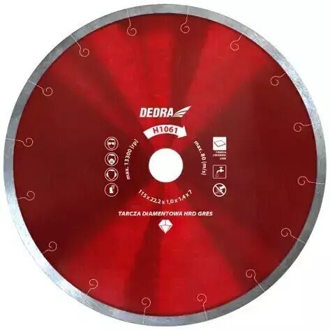 Dimanta disks cietai keramikai Dedra 300x25,4mm cena un informācija | Rokas instrumenti | 220.lv