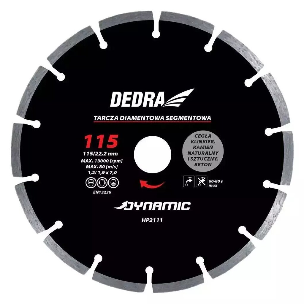 Dimanta disks Dedra Dynamic цена и информация | Rokas instrumenti | 220.lv