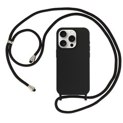Силиконовый чехол с ремешком для Iphone 15 Plus дизайн 1, черный цена и информация | Чехлы для телефонов | 220.lv