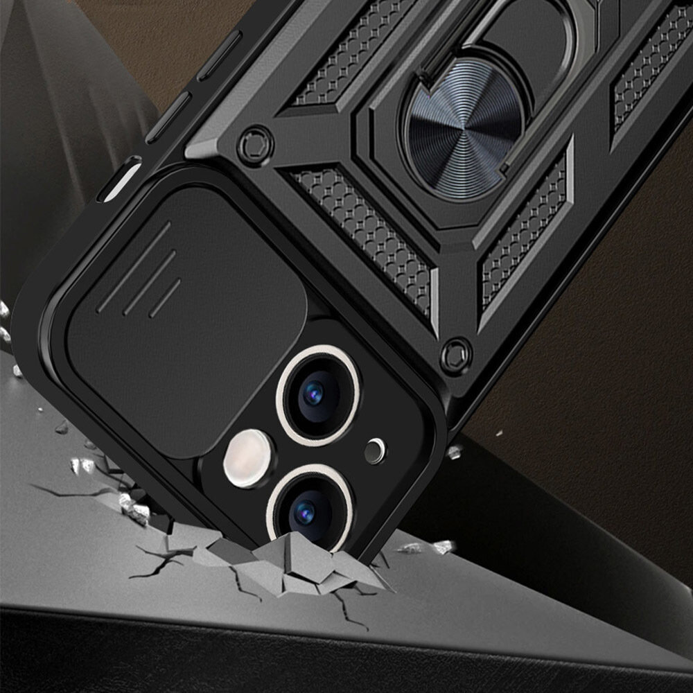 Slide Camera Armor Case iPhone 12 Pro Max Black cena un informācija | Telefonu vāciņi, maciņi | 220.lv