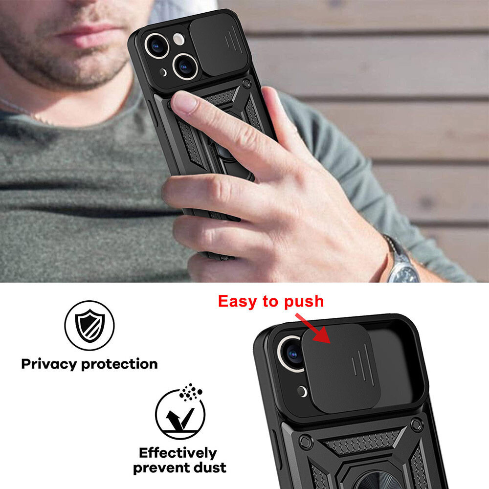 Slide Camera Armor Case Motorola Moto G84 5G Black цена и информация | Telefonu vāciņi, maciņi | 220.lv