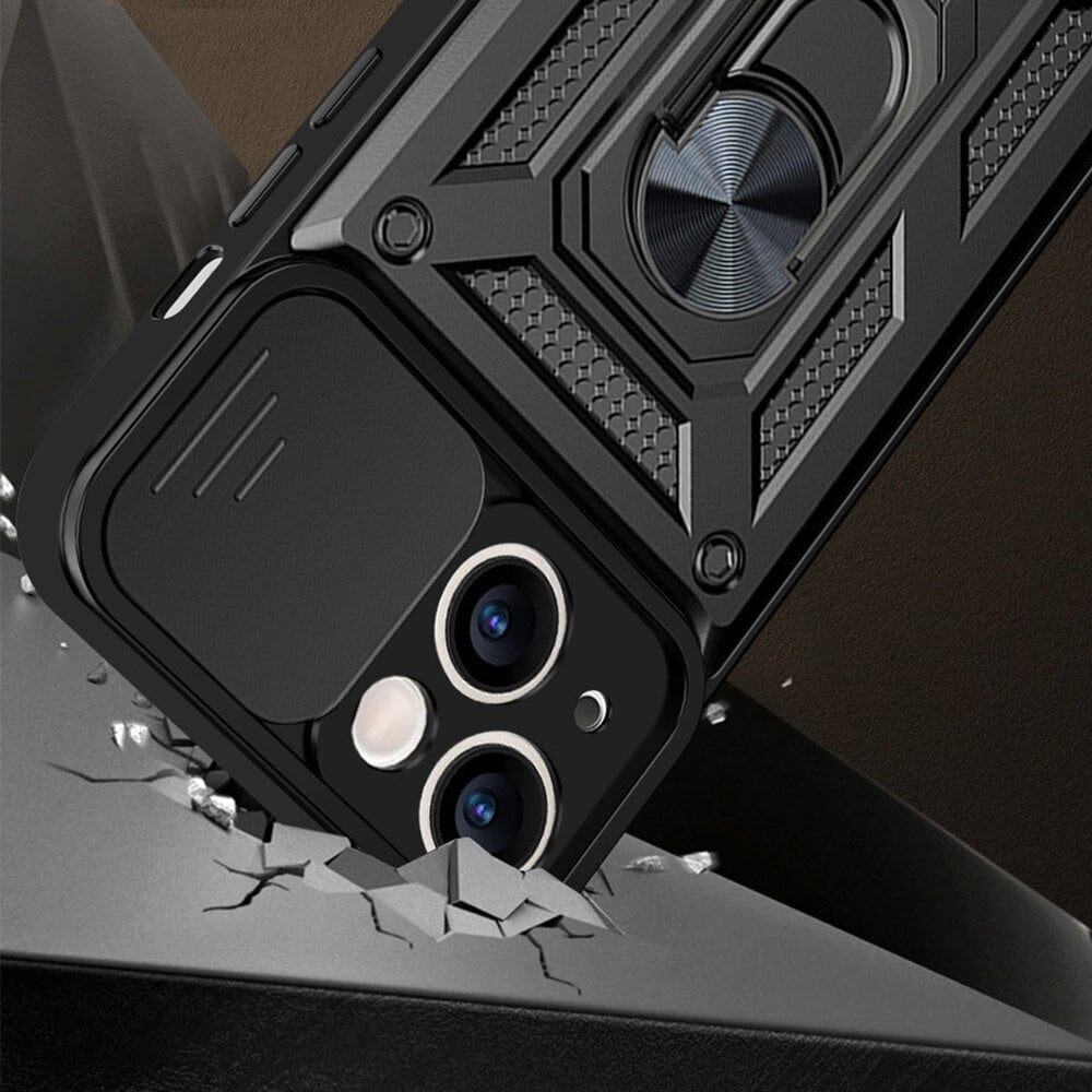 Slide Camera Armor Case Samsung Galaxy S23 Black cena un informācija | Telefonu vāciņi, maciņi | 220.lv