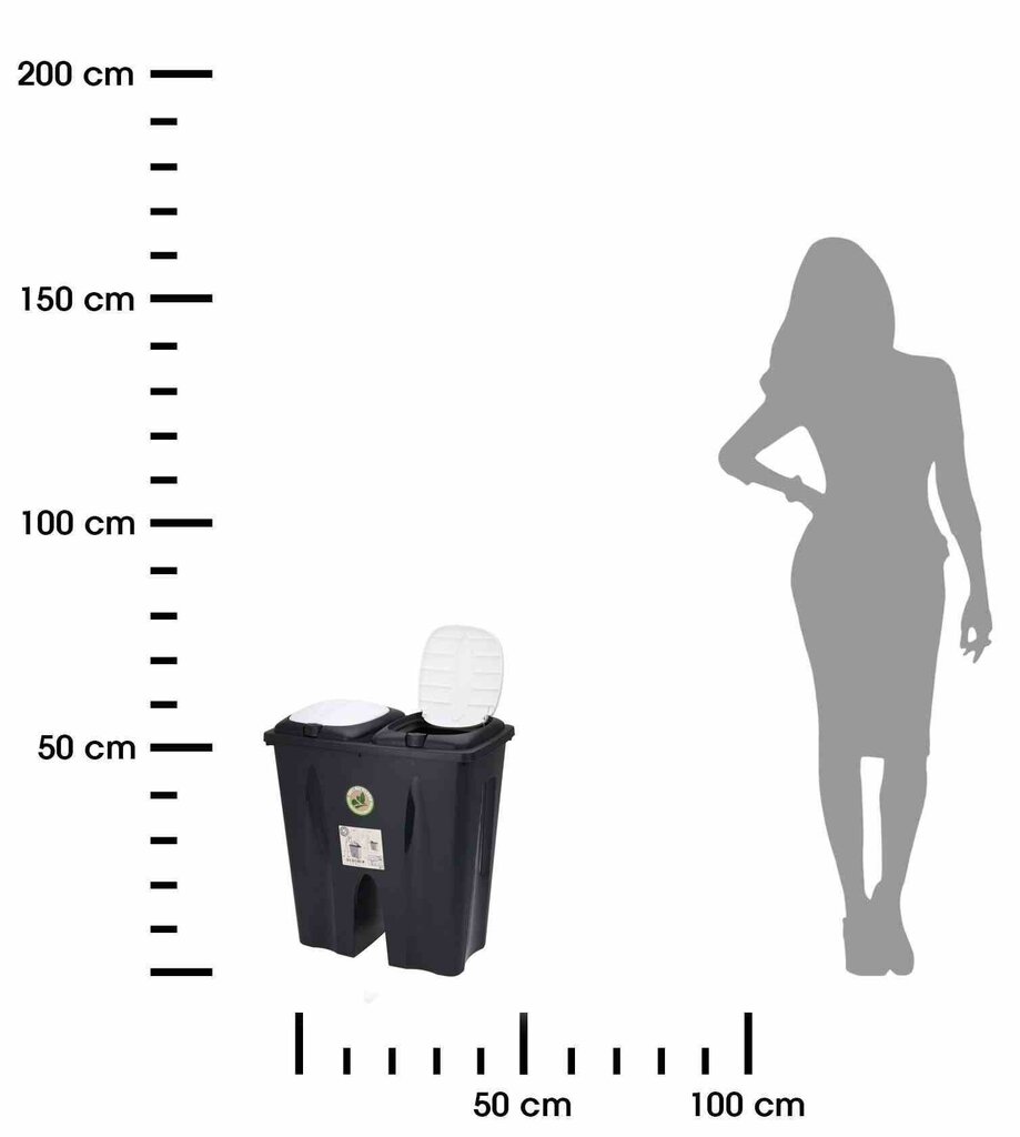Atkritumu šķirošanas grozs 2x25L cena un informācija | Miskastes | 220.lv