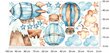 Sienas uzlīme Gaisa baloni, 50x100 cm цена и информация | Dekoratīvās uzlīmes | 220.lv