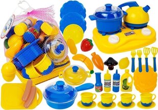 Rotaļu virtuves piederumu komplekts, dzeltens/zils cena un informācija | Rotaļlietas meitenēm | 220.lv