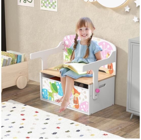 Bērnu galda un krēsla komplekts 3in1 Costway cena un informācija | Bērnu krēsliņi un bērnu galdiņi | 220.lv