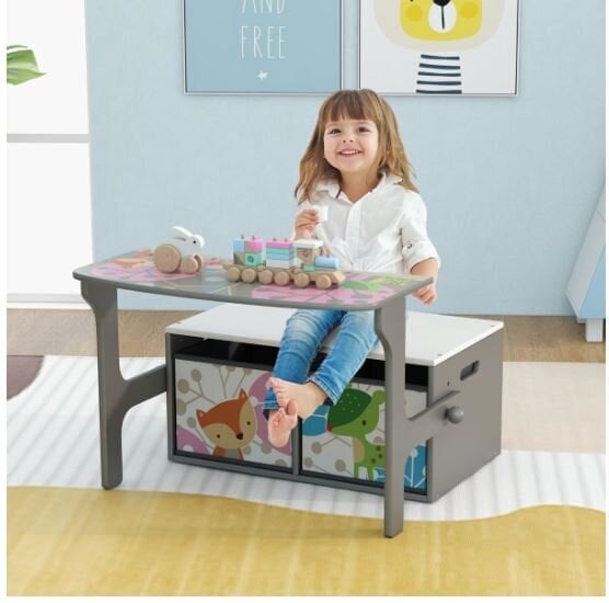 Bērnu galda un krēsla komplekts 3in1 Costway cena un informācija | Bērnu krēsliņi un bērnu galdiņi | 220.lv