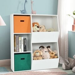 Шкаф для хранения детских игрушек с 2 корзинами Costway, 76x28x94 см, белый цена и информация | Шкафчики в детскую | 220.lv