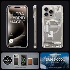 Spigen Ultra Hybrid Mag case with MagSafe for iPhone 15 Pro Max - natural titanium (Zero One pattern) цена и информация | Чехлы для телефонов | 220.lv