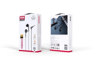 XO wired earphones EP62 jack 3,5 mm black цена и информация | Наушники | 220.lv
