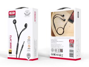 XO wired earphones EP68 jack 3,5 mm black цена и информация | Наушники | 220.lv