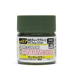 Mr.Hobby - Gundam Color краски MS Deep Green (Semi-Gloss), 10 ml, UG-07 цена и информация | Принадлежности для рисования, лепки | 220.lv