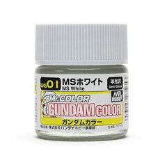 Mr.Hobby - Gundam Color краски MS White (Semi-Gloss), 10 ml, UG-01 цена и информация | Принадлежности для рисования, лепки | 220.lv