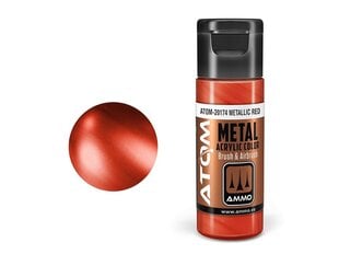 Akrila krāsa Ammo Mig Atom Metallic Red, 20ml, 20174 cena un informācija | Modelēšanas un zīmēšanas piederumi | 220.lv