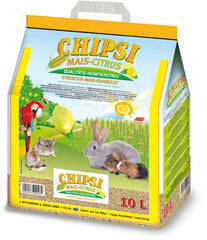Chipsi лимонно-ароматизированный наполнитель из кукурузных початков для мелких домашних животных 10L цена и информация | Подстилка, сено для грызунов | 220.lv