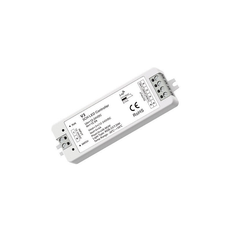 V3 līdzstrāvas sprieguma RGB kontrolieris, 12-24 V цена и информация | LED lentes | 220.lv