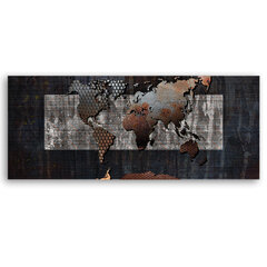 Glezna uz audekla, Retro pasaules karte cena un informācija | Gleznas | 220.lv