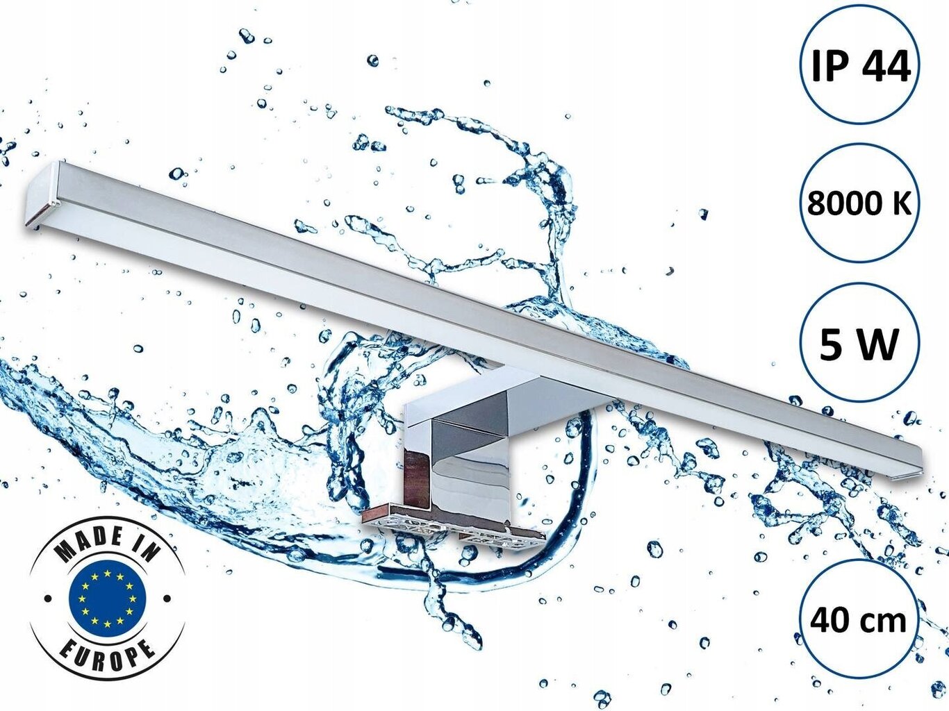 Spogulis ar plauktu, LED sienas lampa vannas istabai, ozols cena un informācija | Vannas istabas spoguļi | 220.lv