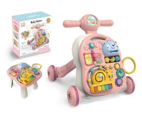 Interaktīvais stūmējs 3in1 Baby Walker 8498, rozā cena un informācija | Rotaļlietas zīdaiņiem | 220.lv