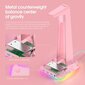 Austiņu statīvs ar USB HUB Onikuma ST2 RGB, Rozā cena un informācija | Austiņu piederumi | 220.lv