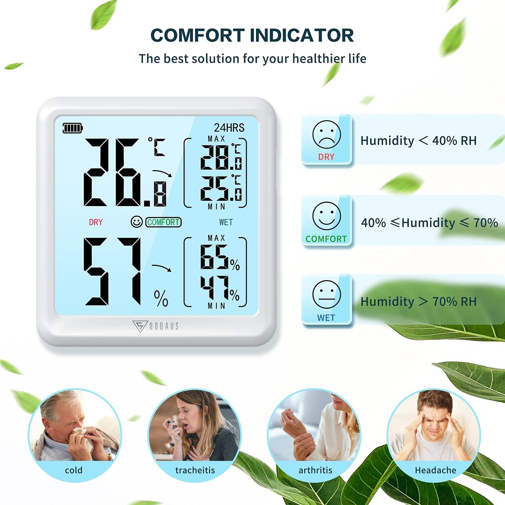 Digitālais telpas termometrs ar higrometru cena un informācija | Meteostacijas, āra termometri | 220.lv