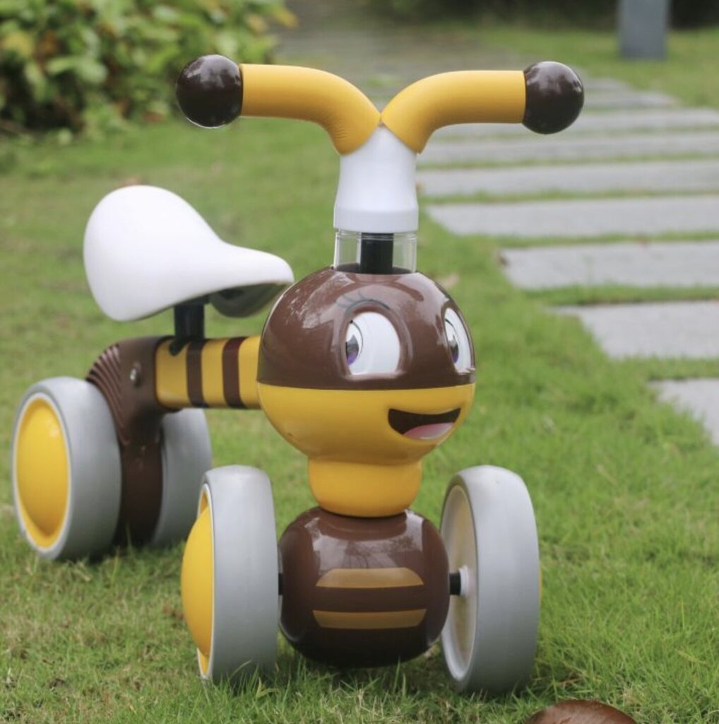 Balansa mini velosipēds Bee Ecotoys, dzeltens/brūns цена и информация | Balansa velosipēdi | 220.lv