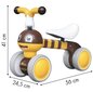 Balansa mini velosipēds Bee Ecotoys, dzeltens/brūns цена и информация | Balansa velosipēdi | 220.lv