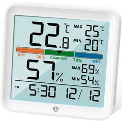 Ciparu termometrs ar higrometru цена и информация | Метеорологические станции, термометры | 220.lv