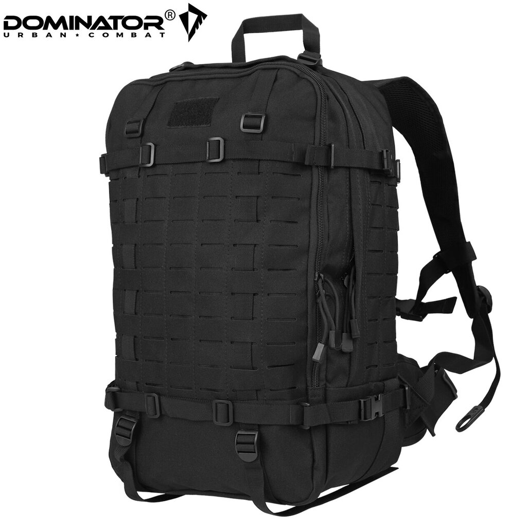 Vīriešu ceļošanas mugursoma Dominator Urban Combat Defender Laser Cut, melna цена и информация | Sporta somas un mugursomas | 220.lv