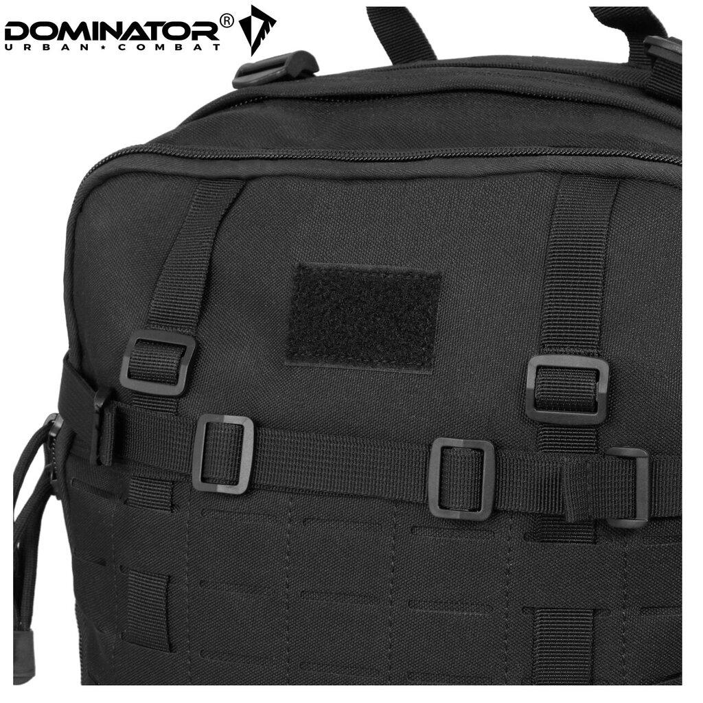 Vīriešu ceļošanas mugursoma Dominator Urban Combat Defender Laser Cut, melna cena un informācija | Sporta somas un mugursomas | 220.lv