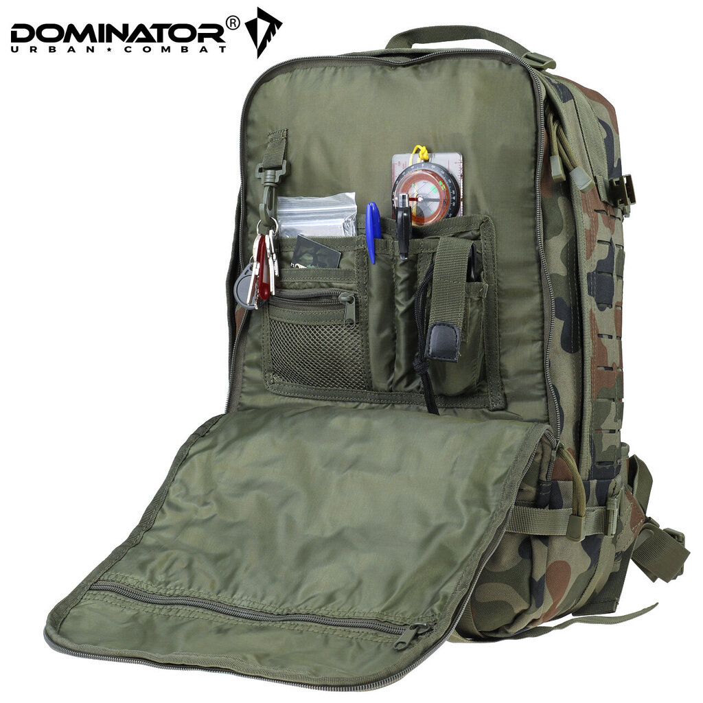 Vīriešu ceļošanas mugursoma Dominator Urban Combat Defender Laser Cut Kamuflāža WZ.93, zaļa cena un informācija | Sporta somas un mugursomas | 220.lv