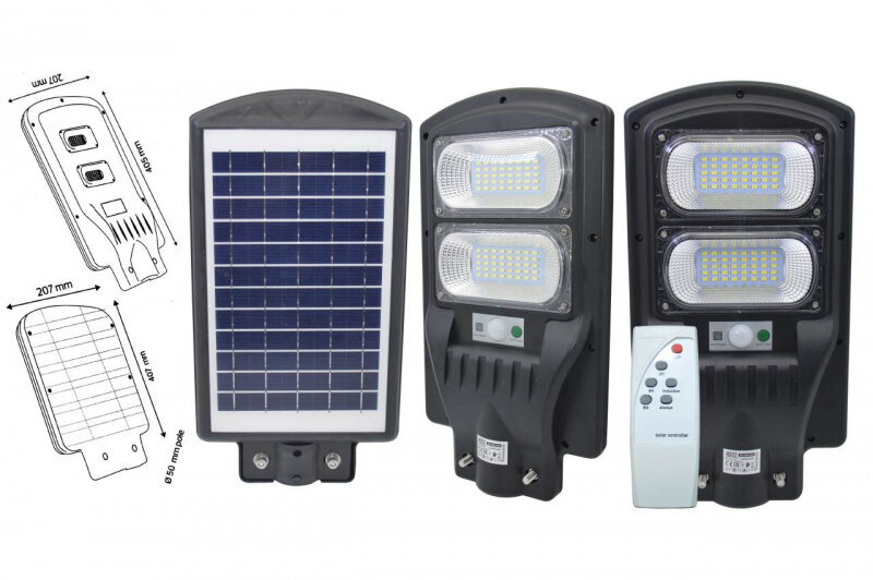 LED Ielas Laterna ar saules bateriju un kustības sensoru + tālvadības pulti cena un informācija | Āra apgaismojums | 220.lv