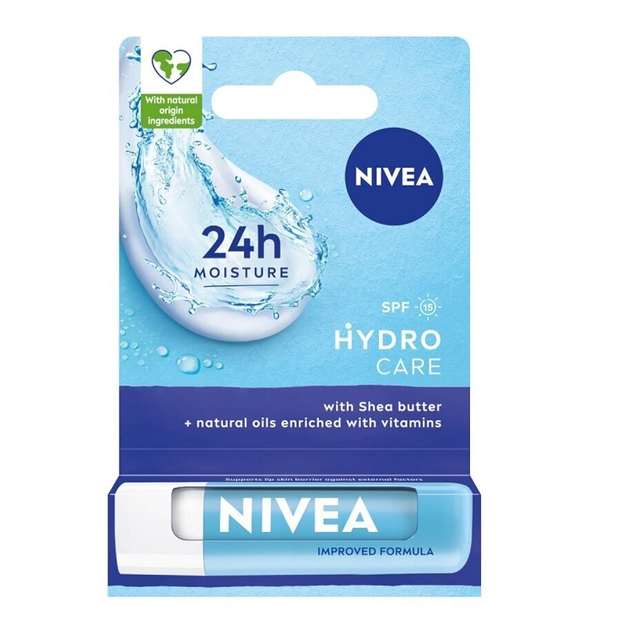 Lūpu balzams Nivea Hydro Care, 4,8 g цена и информация | Lūpu krāsas, balzāmi, spīdumi, vazelīns | 220.lv