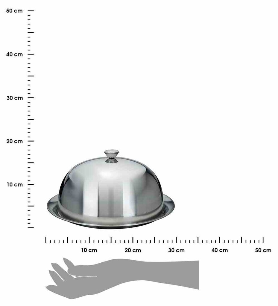 Paplāte ar vāku no nerūsējošā tērauda, 30,5 cm цена и информация | Trauki, šķīvji, pusdienu servīzes | 220.lv