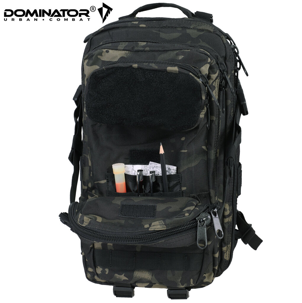 Vīriešu ceļošanas mugursoma Dominator Urban Combat Velcro, melna cena un informācija | Sporta somas un mugursomas | 220.lv