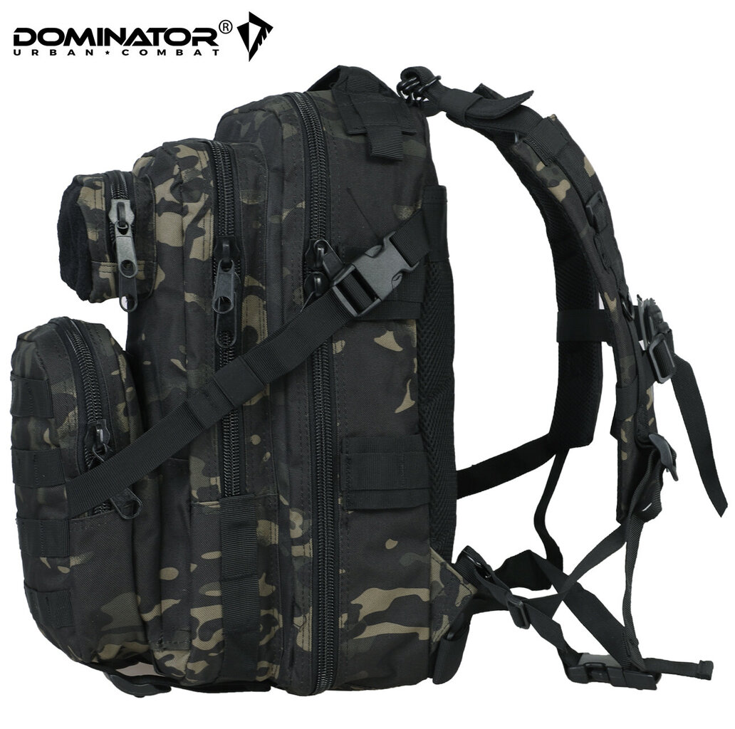 Vīriešu ceļošanas mugursoma Dominator Urban Combat Velcro, melna cena un informācija | Sporta somas un mugursomas | 220.lv