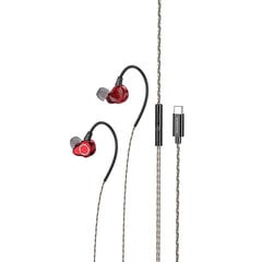Borofone Earphones BM88 Sea with microphone red цена и информация | Наушники | 220.lv