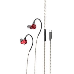 Borofone Earphones BM88 Sea with microphone Type C red цена и информация | Наушники | 220.lv