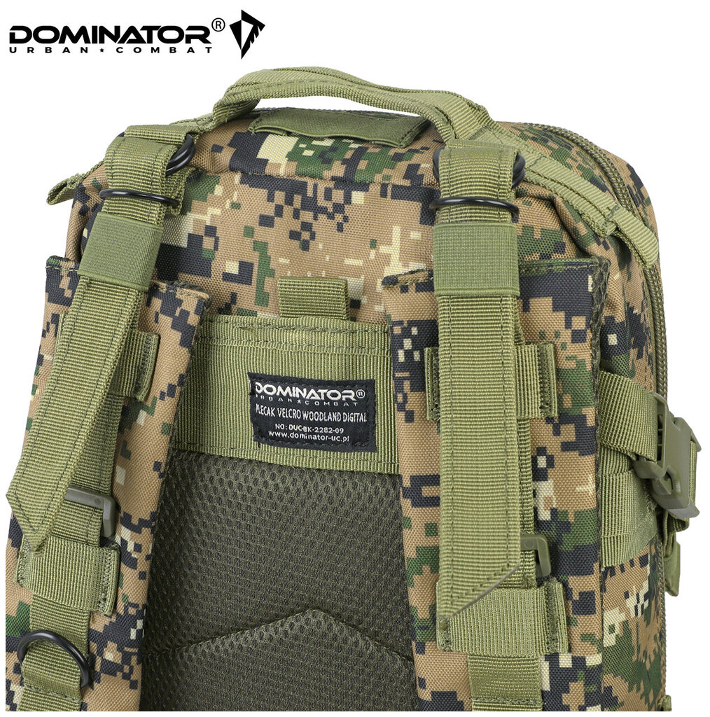 Vīriešu ceļošanas mugursoma Dominator Urban Combat Velcro Woodland Digital, zaļa cena un informācija | Sporta somas un mugursomas | 220.lv