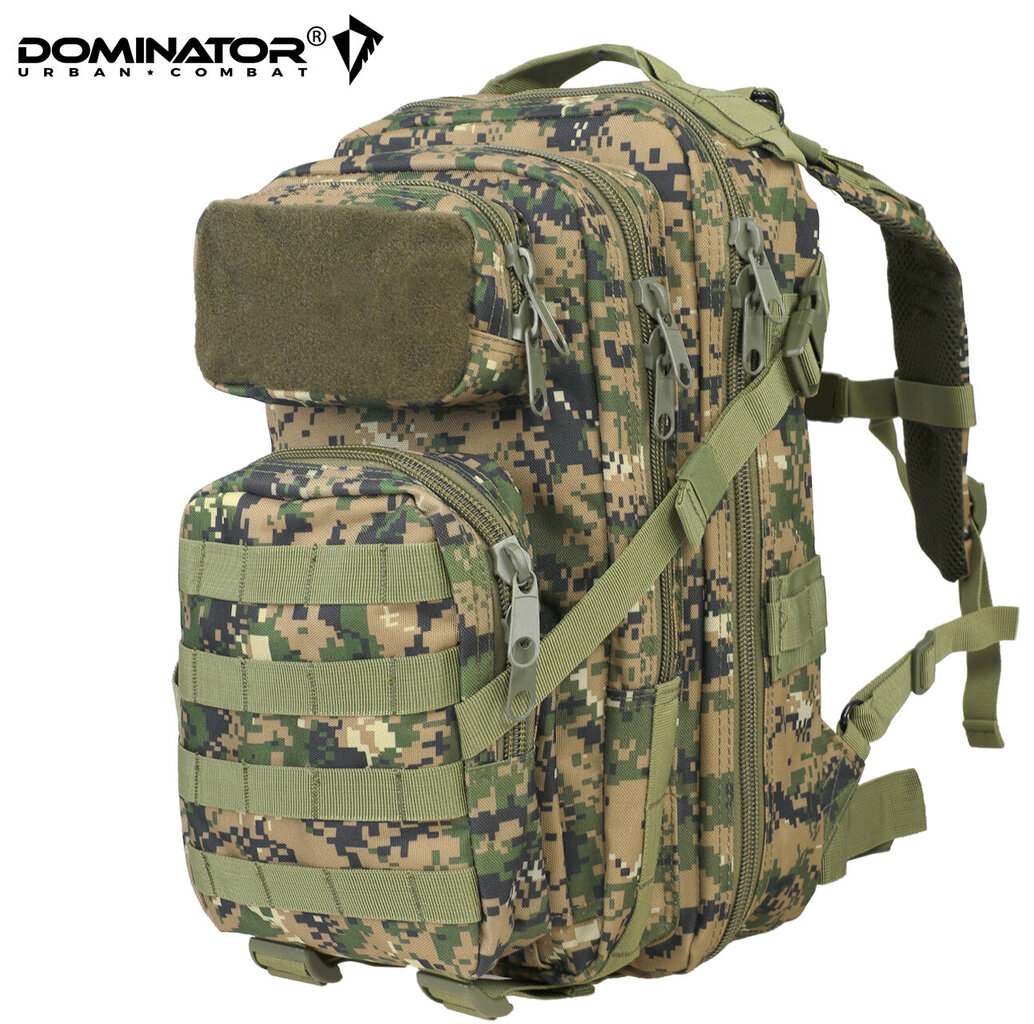 Vīriešu ceļošanas mugursoma Dominator Urban Combat Velcro Woodland Digital, zaļa cena un informācija | Sporta somas un mugursomas | 220.lv