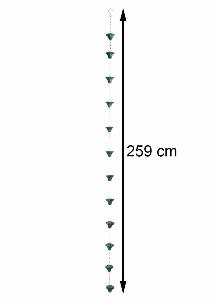 Lietus notekcauruļu ķēde, 259 cm cena un informācija | Dārza dekori | 220.lv