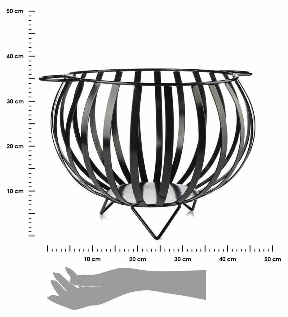 Metāla malkas grozs, 46 cm цена и информация | Kamīnu un krāšņu aksesuāri | 220.lv