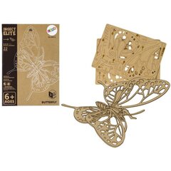 Koka 3D tauriņu telpiskā puzle Lean Toys, 22 daļas cena un informācija | Puzles, 3D puzles | 220.lv