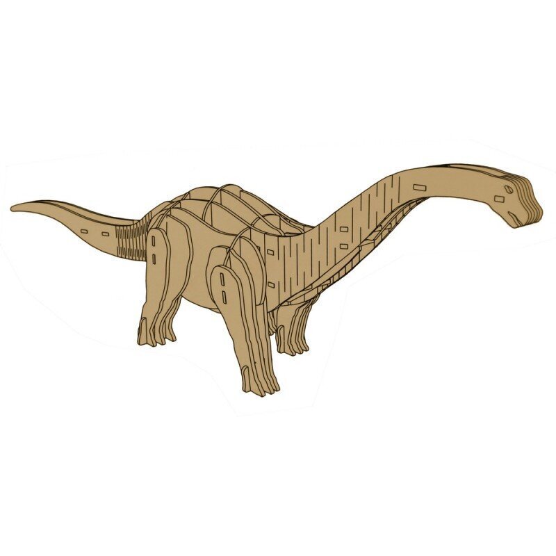 Koka 3D puzle Lean Toys Brontosaurus, 38 daļas cena un informācija | Puzles, 3D puzles | 220.lv