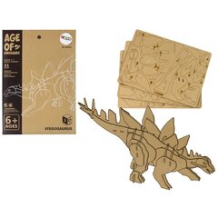 Koka 3D dinozauru telpiskā puzle Lean Toys, 41 d. cena un informācija | Puzles, 3D puzles | 220.lv