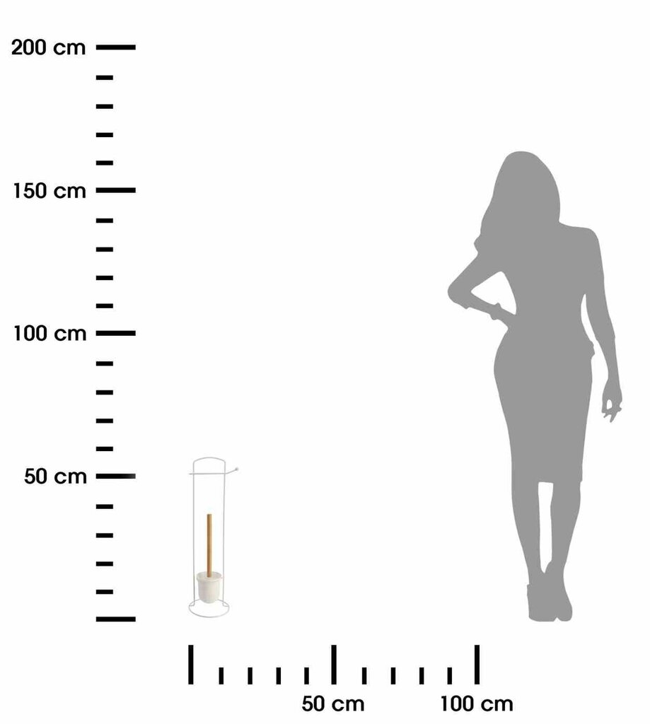 Balts bambusa tualetes birstes statīvs cena un informācija | Vannas istabas aksesuāri | 220.lv