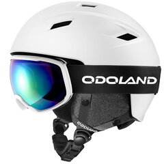 Комплект лыжного шлема и очков Odoland, белый, размер M цена и информация | Лыжные шлемы | 220.lv