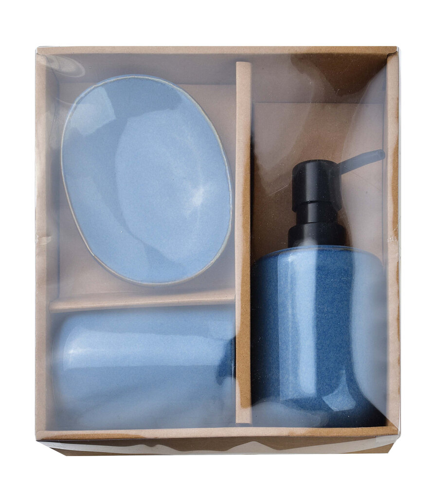 Sansa Nature vannas istabas piederumu komplekts - zils cena un informācija | Vannas istabas aksesuāri | 220.lv