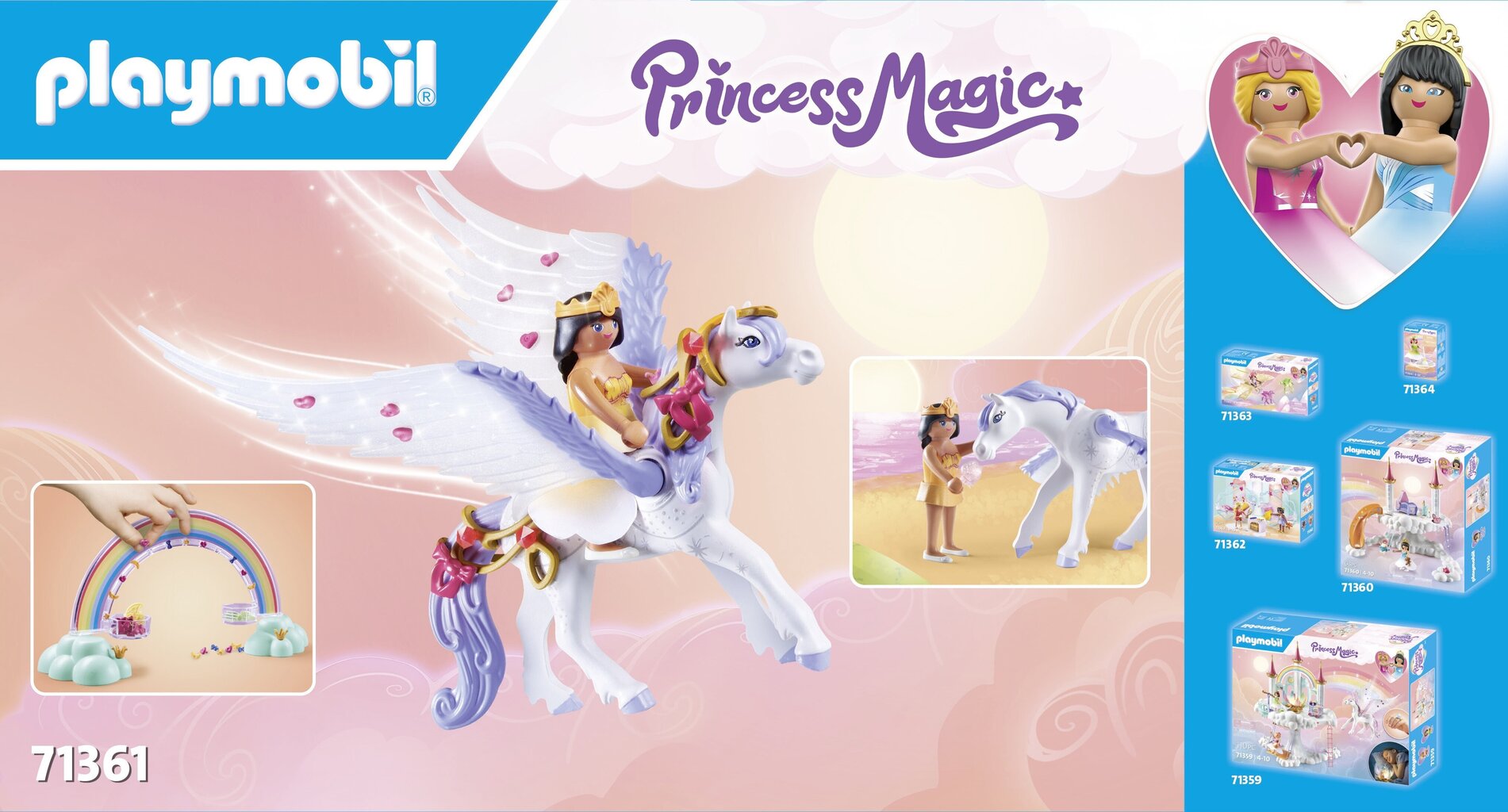 71361 PLAYMOBIL® Princess Пегас, радуга и облака цена | 220.lv